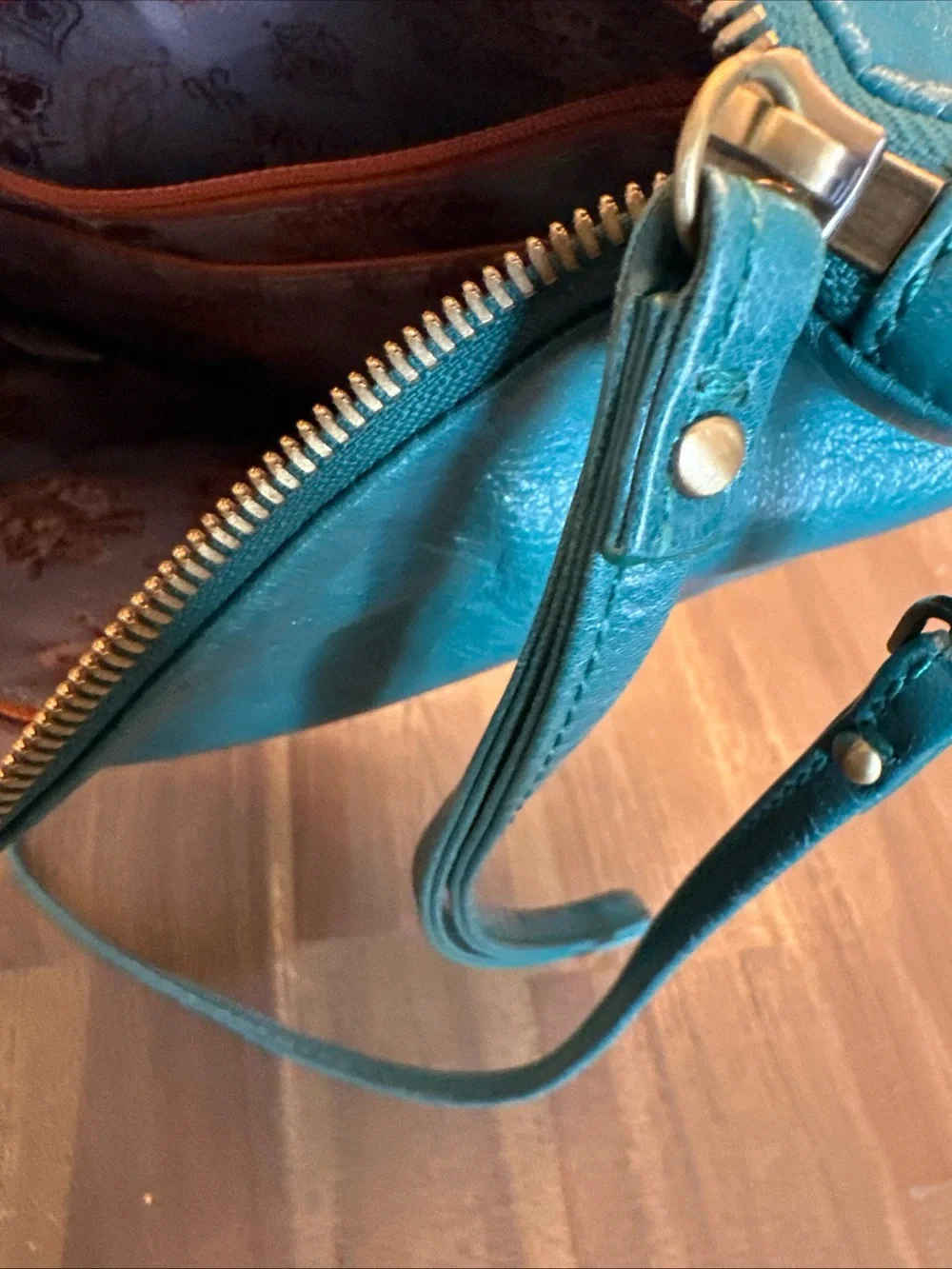 HOBO Teal Leather Crossbody Bag